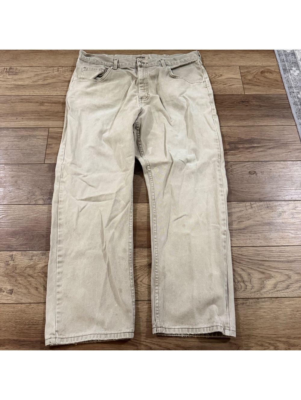 Vtg Wrangler Hero Men Beige Straight Relaxed Jeans 38x30